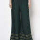 Aniyah Rayon Bottle Green Color Flared Slip-On Palazzo (AN-206K)