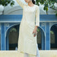 Juniper Light Yellow Ethnic Motif Printed Rayon Kurta With Lace Work - Swadesiicart