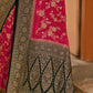 Joban Fashion Hot Pink Crepe Chiffon Pure Handloom Banarasi Silk Saree | Swadesiicart