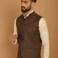 Even Apparels Pure Wool Nehru Jacket - Brown | Swadesiicart