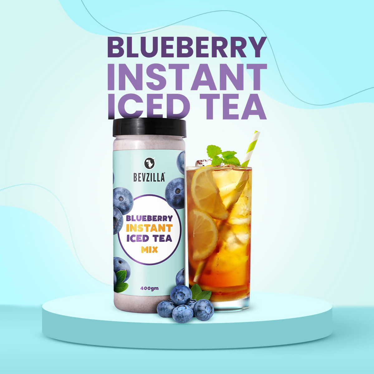Bevzilla Blueberry Instant Iced Tea Mix | Swadesiicart