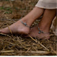 Mominos Fashion Oxidised Silver-Plated Anklets For Woman