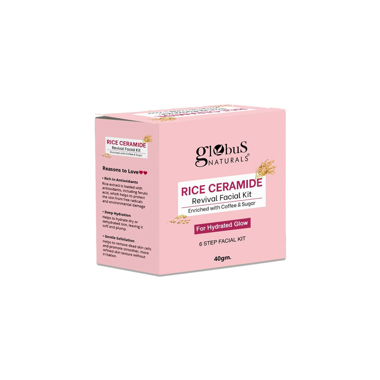 Globus Naturals Rice Ceramide 6 Step Facial Kit For Korean Glass Skin | Swadesiicart