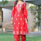 BulBul Akshyani Rust Rayon Kurta Set with Dupatta - Swadesiicart