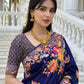 Aastha Fashion Royal Blue Premium Russian Silk Designer Floral Position Print Saree