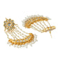 NVR Women Gold-Polished Kundan Chandbali Earrings | Swadesiicart