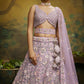 House of Panchhi Mauve Net Multi Sequins with heavy Zarkan embroidery Lehenga choli & Dupatta | Swadesiicart