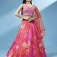 House of Panchhi Orange Organza Shibori Printed Lehenga choli & Dupatta | Swadesiicart