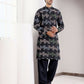 Black Linen Designer Embroidery Work Men's Rajwadi Kurta Set - Mahotsav