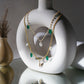 Layered Pearl and Gold Neckpiece with Emeralds (Gold) - Ruby Raang | Swadesiicart