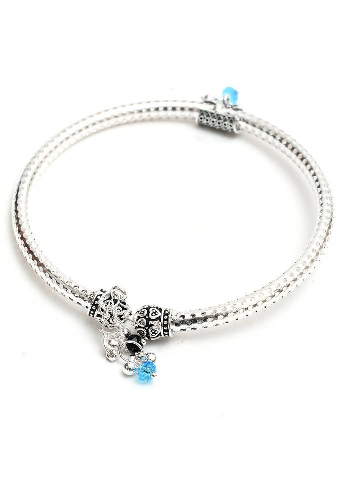 Mominos Fashion Kamal Johar Oxidised Silver Kadiyam Style Anklets | Swadesiicart
