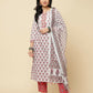 Designer Stylish Red Cotton Blend Stitched Suit With Dupatta - Tanisha | Swadesiicart