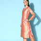 Ahalyaa Women's Peach Colour Poly Silk Printed Kurta Pant Set With Dupatta | Swadesiicart