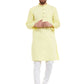 Even Apparels Yellow Pure Cotton Men's Kurta With Band Collar | Swadesiicart