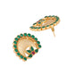 Nuyug 22K Gold Plated Faux Emerald Stone Studded Contemporary Shaped Studs | Swadesiicart