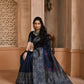 Vishnu Weaves Women's Navy Blue Handloom Raw Silk Woven Border Saree with Unstitched Blouse - Swadesiicart