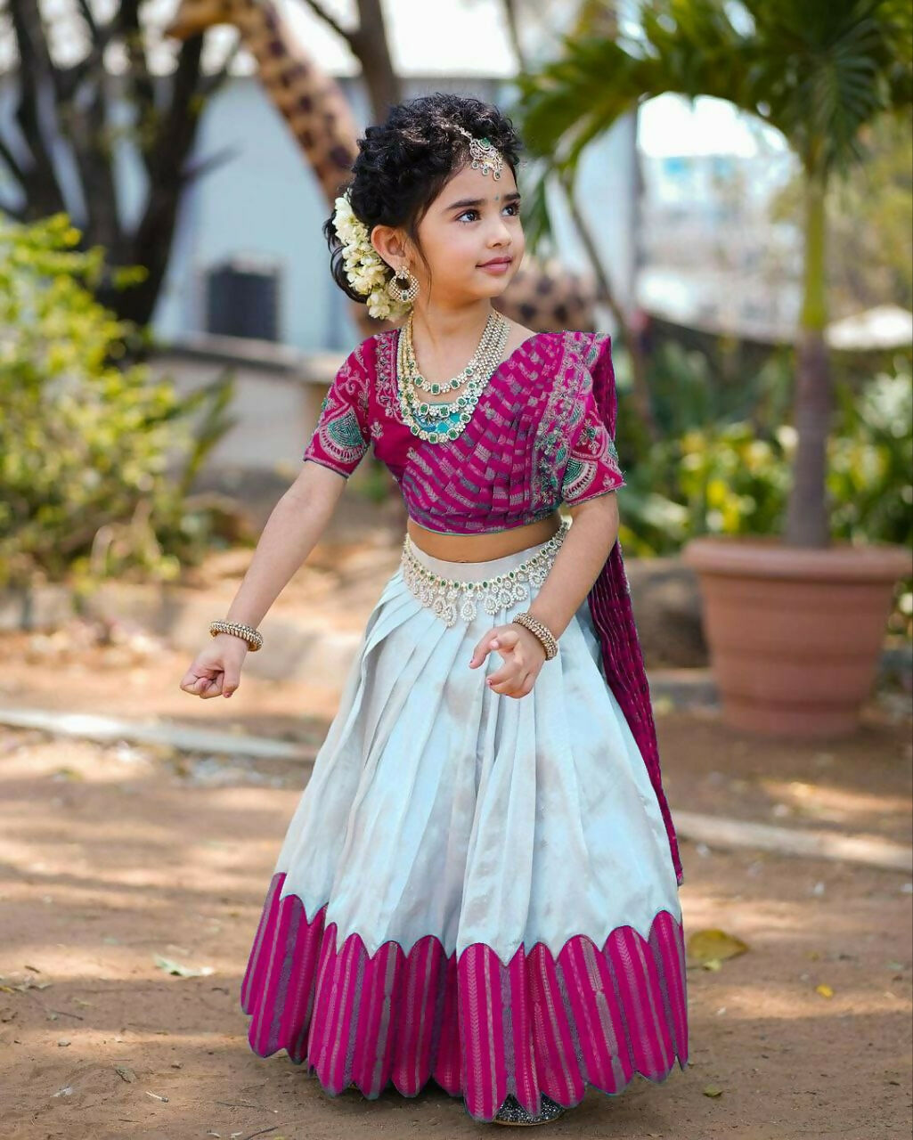 Jyoti Fashion Classy Wine Heavy Chenille Sequins Embroidered Kids Lehenga Choli Set | Swadesiicart