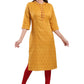 Snehal Creations Mustard Casual Cotton Printed Ladies Kurti - Swadesiicart