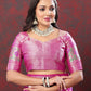 Lorenvalley Fashion Magenta Soft Silk Woven Design with Zari Weaving Leheriya Design Saree - Swadesiicart