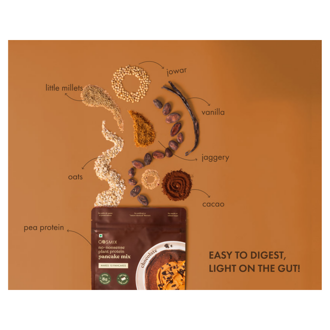 Cosmix no nonsense plant protein pancake mix Chocolate | Swadesiicart