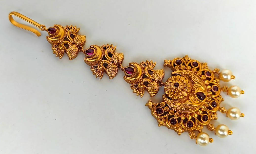 Matt Peacock Bridal Maang Tikka | Swadesiicart
