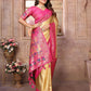Aastha Fashion Cream Banarasi Tissue Silk Weaving Saree