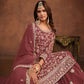 Anaita Brown Embroidered Faux Georgette Salwar Suit