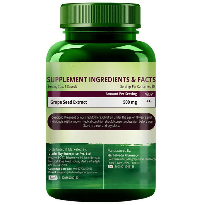Himalayan Organics Grape Seed Extract Capsules - Swadesiicart