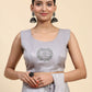 Grey Satin Solid Ready to wear Saree with stitched Blouse - Vanita | Swadesiicart