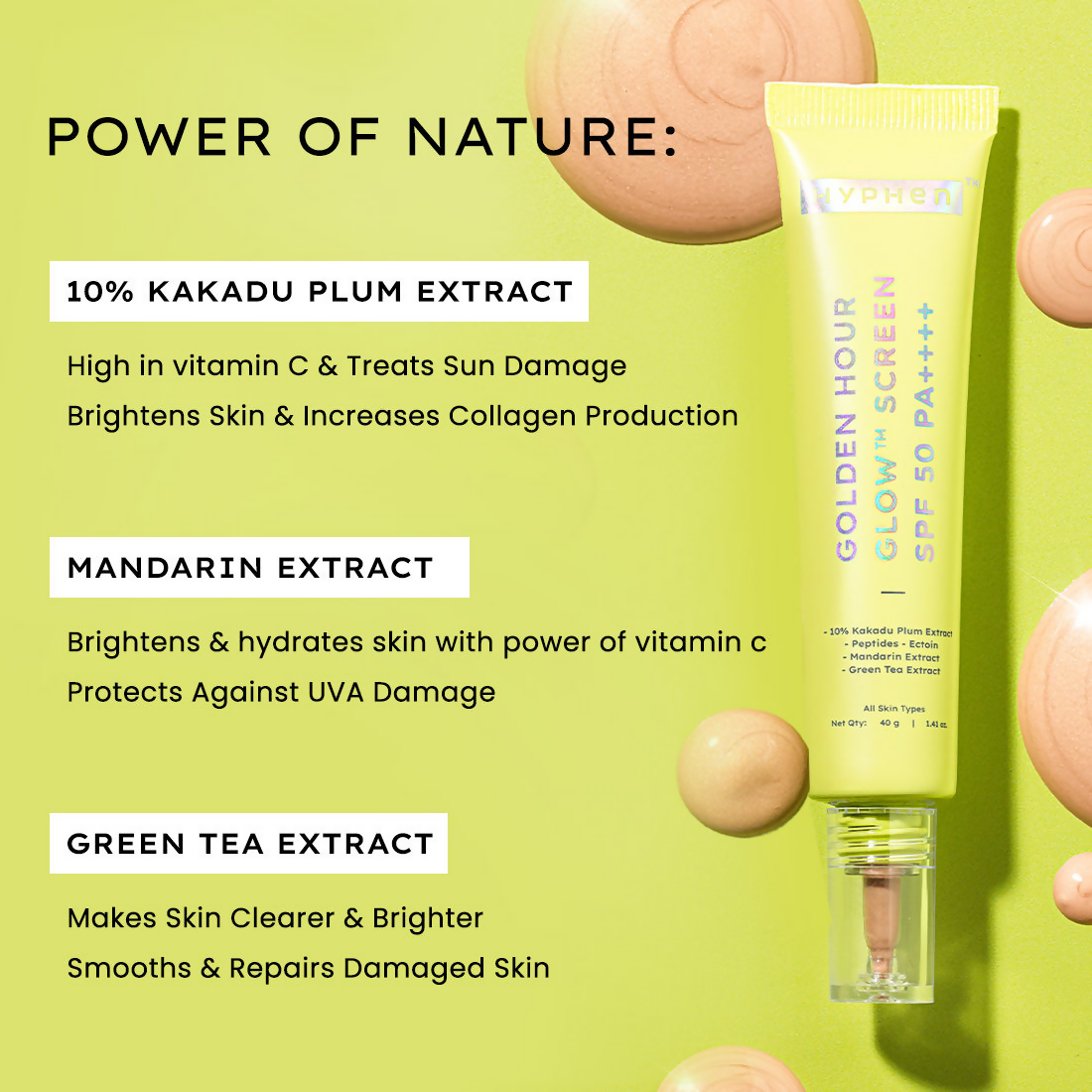 Hyphen Golden Hour Glow Sunscreen SPF 50 PA++++ | Swadesiicart