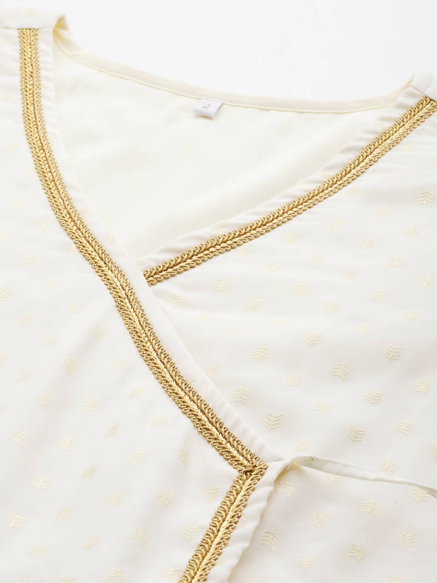 Ahalyaa Women's Traditional wear Ethnic Dress - Off White | Swadesiicart