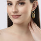 NVR Women Golden Linked Round Circle Attached Drop Earrings - Swadesiicart