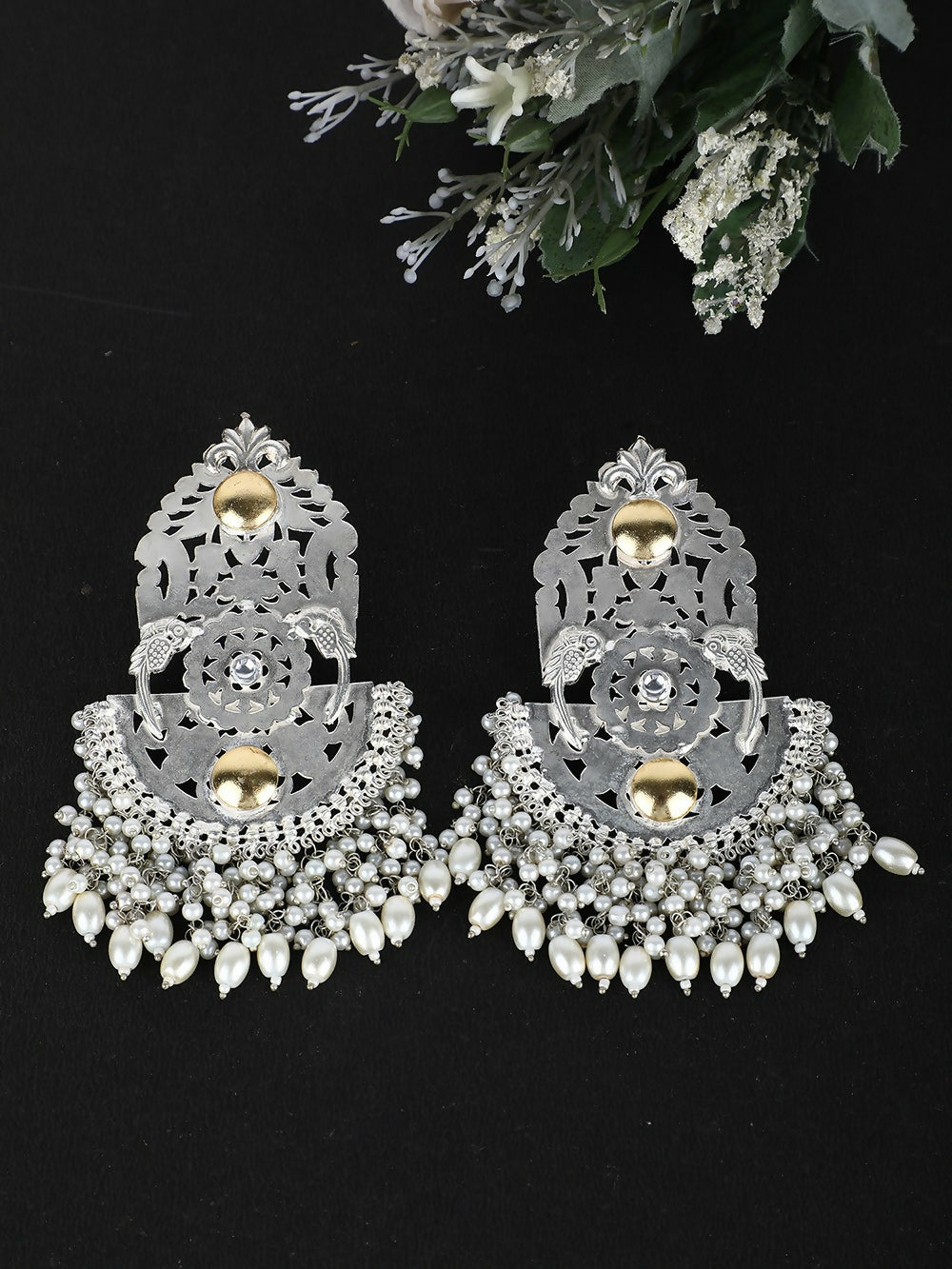 Joban Fashion Women Ghungroo Style Silver Tone Earrings | Swadesiicart