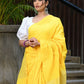 Beatitude Yellow Cotton Ghicha Pallu Saree