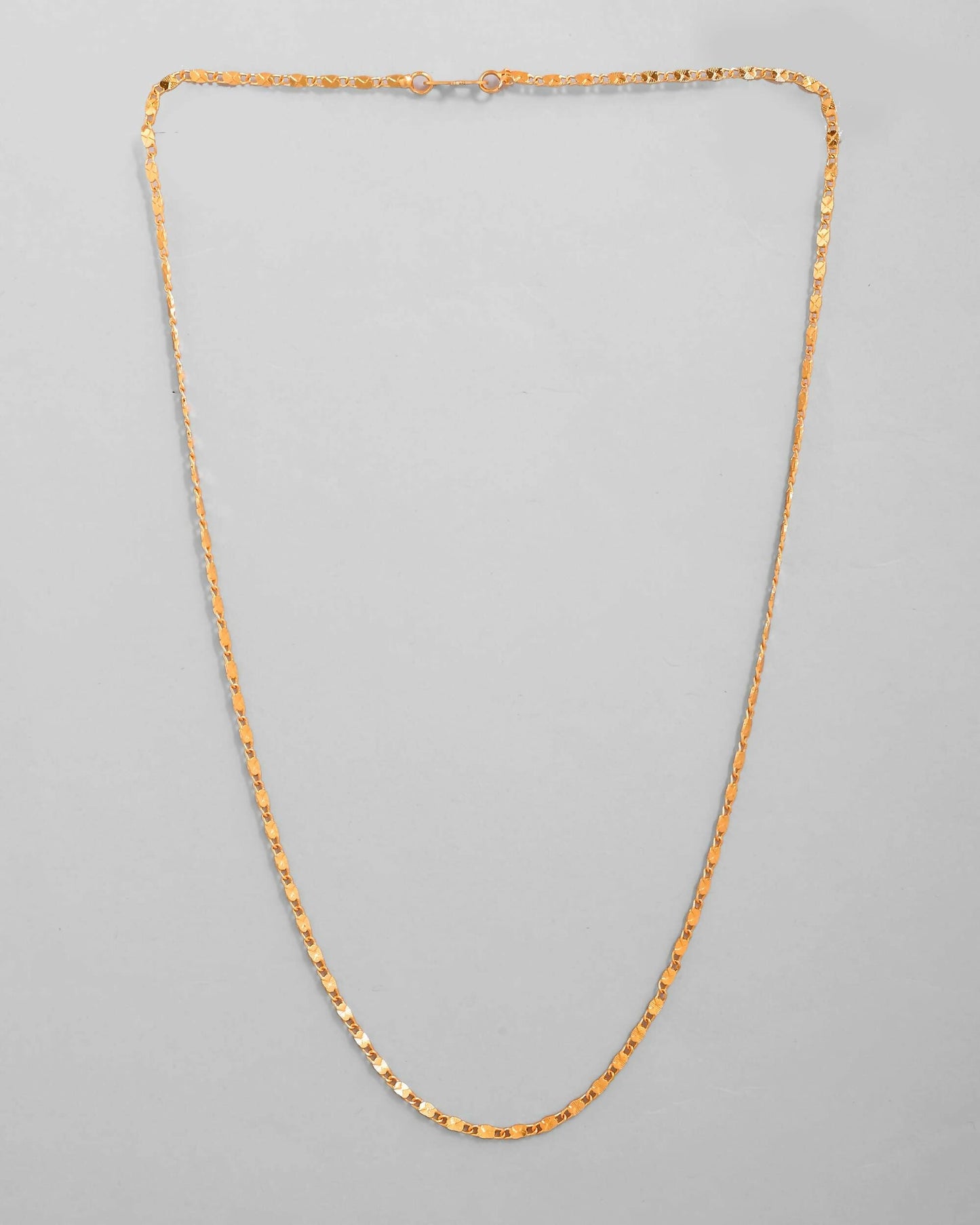 VOJ Gold-Polished Biscuit Shaped Chain For Women | Swadesiicart