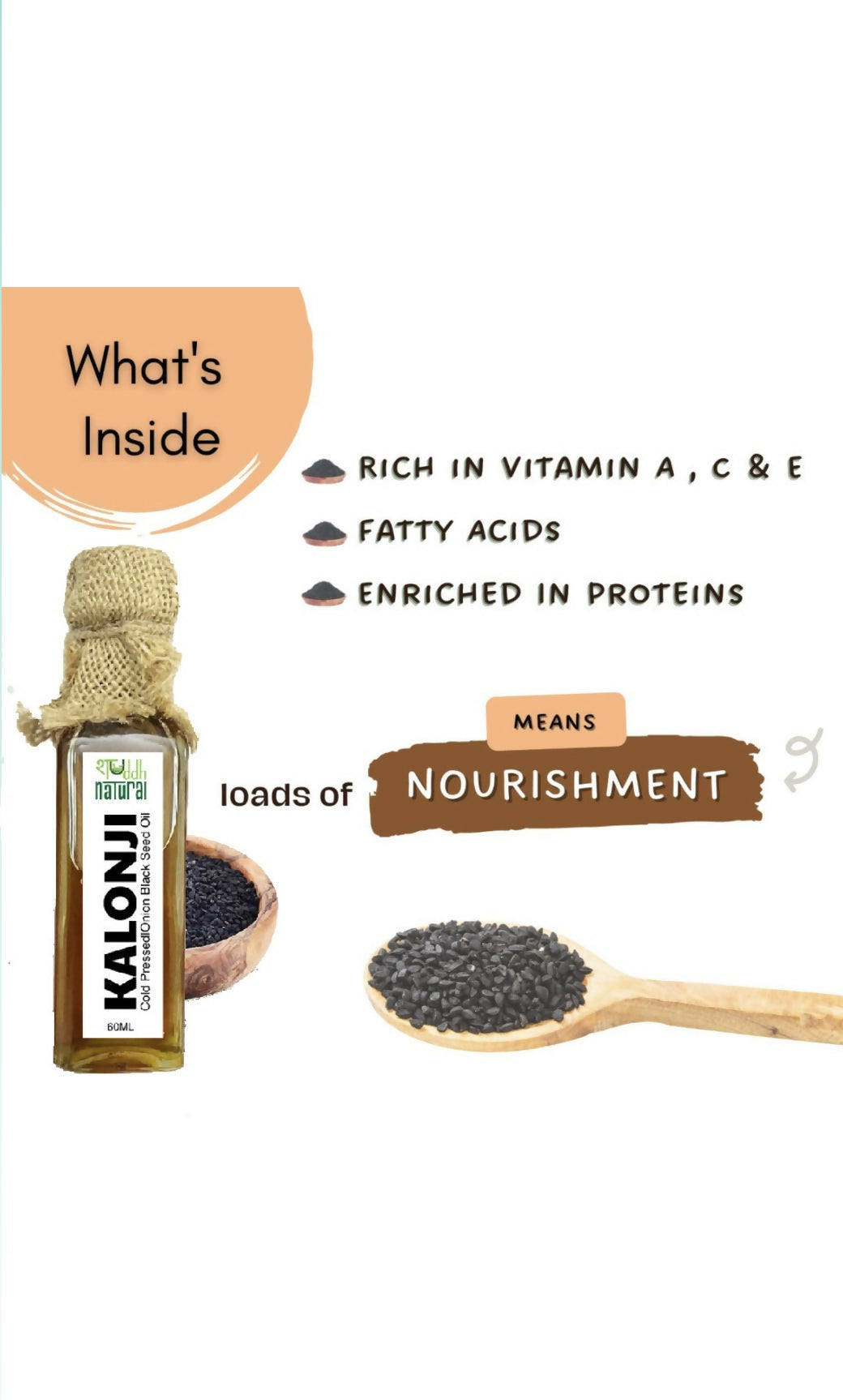 Shuddh Natural Black Onion Seed Oil Kalonji Oil | Swadesiicart