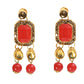 Mominos Fashion Johar Kamal Gold-Polished Brass Finish Kundan/Pearls Choker For Women (Red) | Swadesiicart