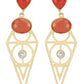 Joban Fashion Women Red Stone Matte Gold Earrings | Swadesiicart