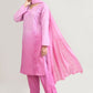 Joban Fashion Womens Cotton ChikanKari Light pink Kurta set - Swadesiicart