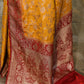 Joban Fashion Gold Crepe Chiffon Pure Handloom Banarasi Silk Saree | Swadesiicart