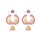 Nuyug 22K Gold Plated Pink Paisley Bloom Earrings | Swadesiicart