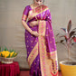 Jyoti Fashion Women's Purple Paithani Silk Zari Woven Saree with Blouse | Swadesiicart