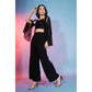 Black Georgette Sequence With Thread Designer Co-Ord Set - Flory - Swadesiicart