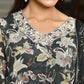 Vaasva Women's Black Crepe Embroidered Suit Set | Swadesiicart