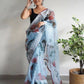 Vamsee Sky Organza Saree - Swadesiicart