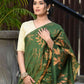 Beatitude Green Cotton Floral Jamdani Saree