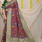 Jyoti Fashion Women's Wine Patola Silk Zari Woven Saree with Blouse | Swadesiicart