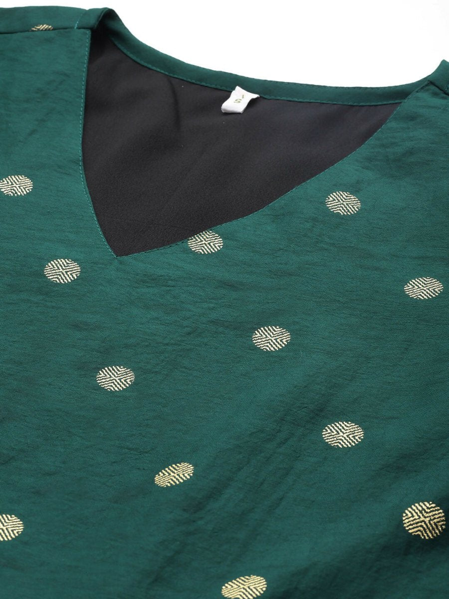 Ahalyaa Women's Traditional wear Kurta Set - Green | Swadesiicart