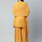 Ahalyaa Womens Mustard Georgette Gold Foil Printed Kurta Sharara Set With Dupatta | Swadesiicart