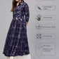 Ahalyaa Women's Navy Blue Cotton Printed Kurta | Swadesiicart